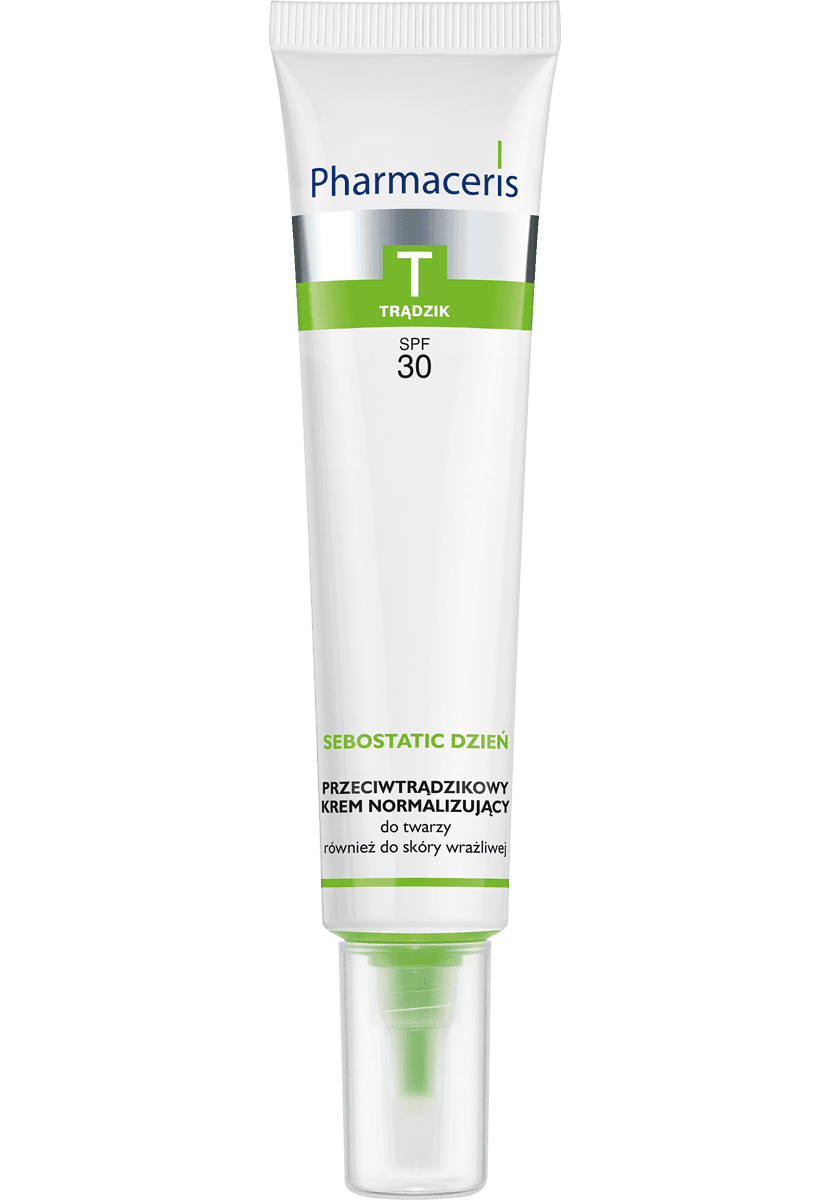 Pharmaceris T PRZECIW­TRĄDZIKOWY KREM NORMALIZUJĄCY SPF 30 do twarzy również do skóry wrażliwej SEBOSTATIC DZIEŃ 50 ml - 1
