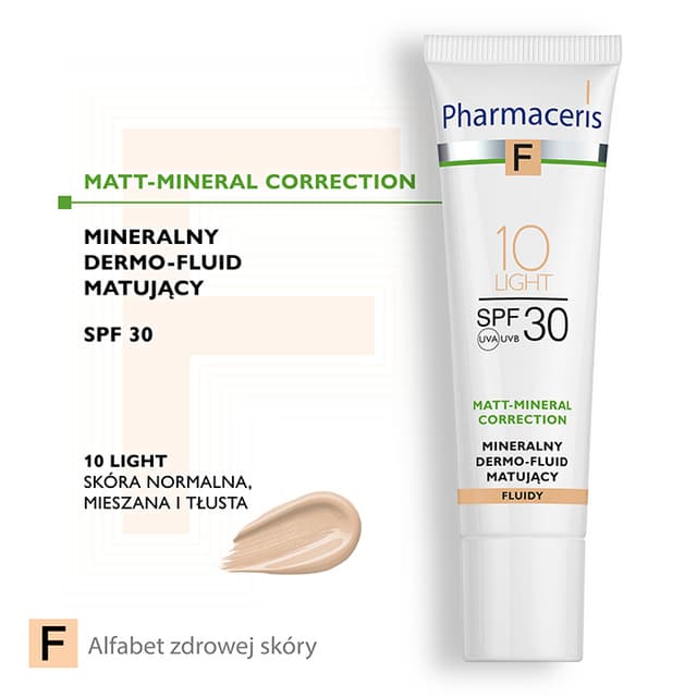 Pharmaceris F MINERALNY DERMO-FLUID MATUJĄCY MATT-MINERAL-CORRECTION SPF 30 10 LIGHT 30 ml