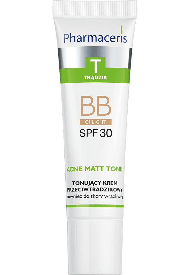 Pharmaceris T TONUJĄCY KREM PRZECIWTRĄDZIKOWY również do skóry wrażliwej SPF 30 ACNE MATT TONE 01 LIGHT 30 ml