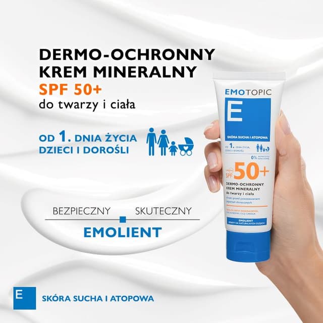 EMOTOPIC DERMO-OCHRONNY KREM MINERALNY SPF 50+ do twarzy i ciała 75 ml
