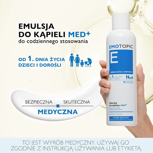EMOTOPIC EMULSJA DO KĄPIELI MED+ do codziennego stosowania 400 ml