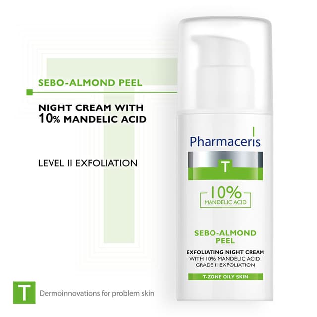 Pharmaceris T EXFOLIATING NIGHT CREAM WITH 10% MANDELIC ACID grade II exfoliation SEBO-ALMOND PEEL 10% 50 ml