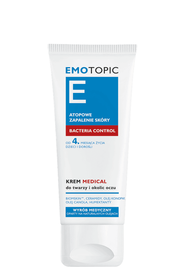 EMOTOPIC BACTERIA CONTROL KREM MEDICAL do twarzy i okolic oczu 50 ml