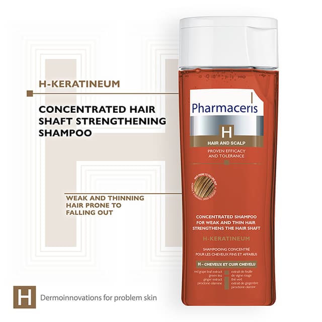 Pharmaceris H CONCENTRATED STRENGTHENING SHAMPOO for weak hair prone to falling out, for normal and oily hair H-KERATINEUM 250 ml