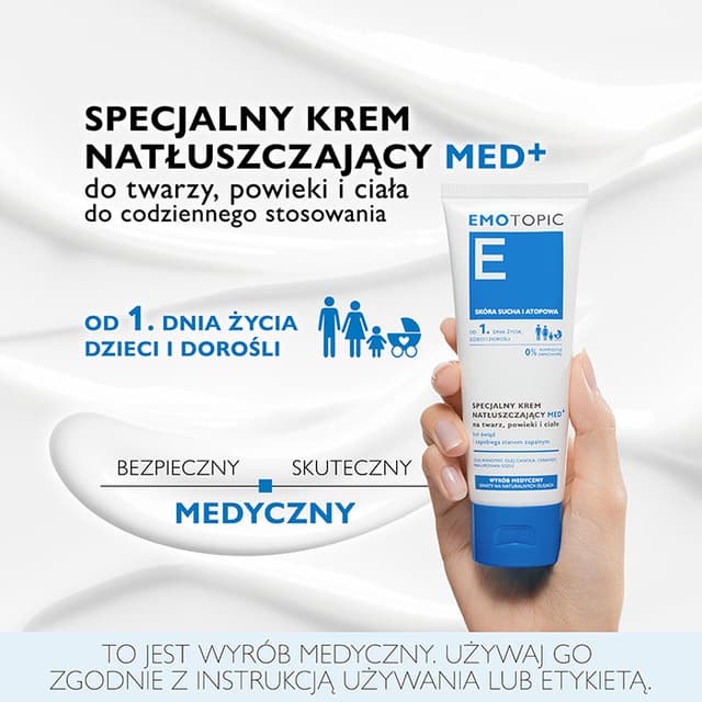 EMOTOPIC SPECJALNY KREM NATŁUSZCZAJĄCY MED+ na twarz, powieki i ciało 75 ml