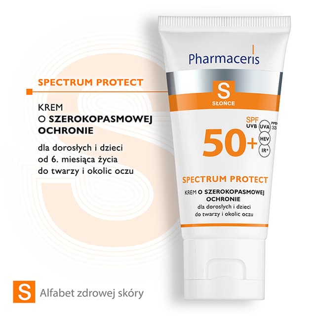 Pharmaceris S KREM O SZEROKOPASMOWEJ OCHRONIE SPF 50+ dla dorosłych i dzieci, do twarzy i okolic oczu SPECTRUM PROTECT 50 ml