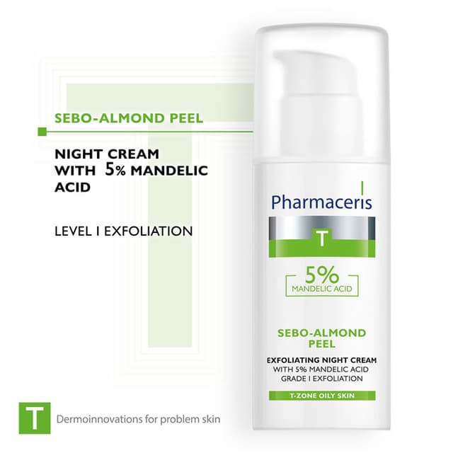 Pharmaceris T EXFOLIATING NIGHT CREAM WITH 5% MANDELIC ACID grade I exfoliation SEBO-ALMOND PEEL 5% 50 ml