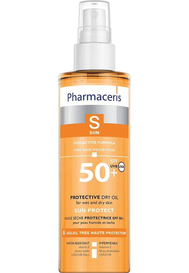 Pharmaceris S PROTECTIVE DRY OIL SPF 50+ duo-active formula for wet and dry skin SUN PROTECT 200 ml