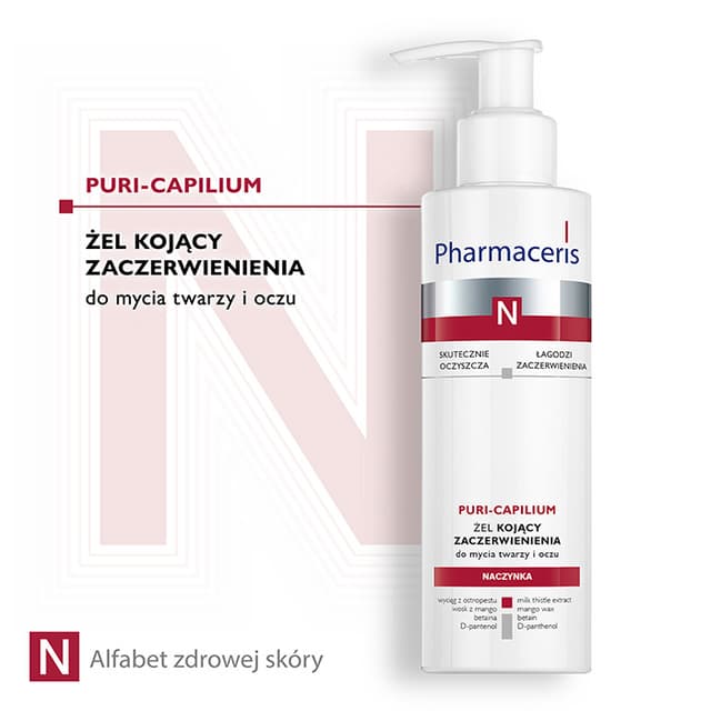Pharmaceris N ŻEL KOJĄCY ZACZERWIENIENIA do mycia twarzy i oczu PURI-CAPILIUM 190 ml