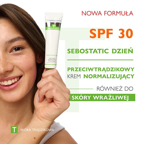 Pharmaceris T PRZECIWTRĄDZIKOWY KREM NORMALIZUJĄCY SPF 30 do twarzy również do skóry wrażliwej SEBOSTATIC DZIEŃ 50 ml