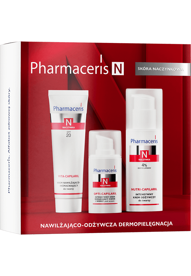 Pharmaceris N ZESTAW PROMOCYJNY NAWILŻAJĄCO-ODŻYWCZA DERMOPIELĘGNACJA SKÓRY NACZYNKOWEJ 50 ml + 50 ml + 15 ml