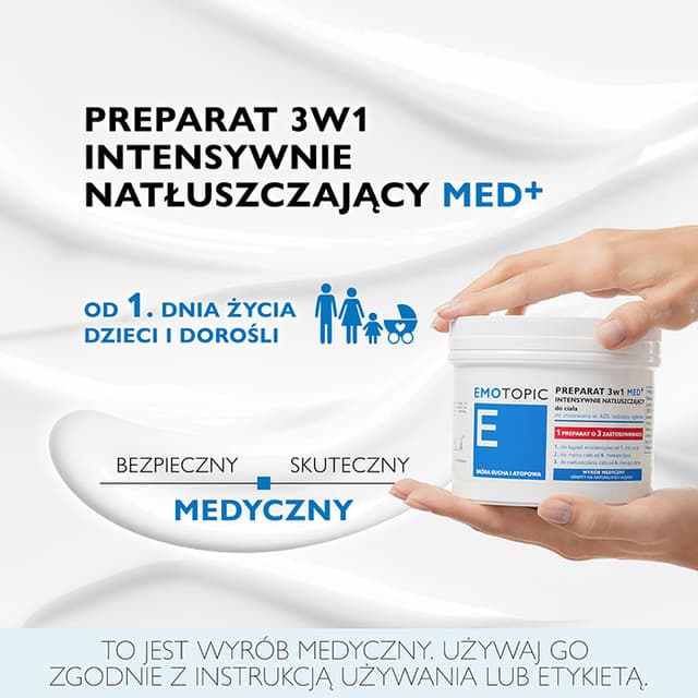 EMOTOPIC PREPARAT 3w1 INTENSYWNIE NATŁUSZCZAJĄCY MED+ do ciała 500 ml