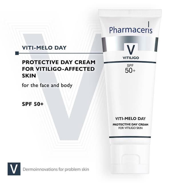 Pharmaceris V PROTECTIVE DAY CREAM SPF 50+ FOR VITILIGO SKIN for face and body VITI-MELO DAY 75 ml
