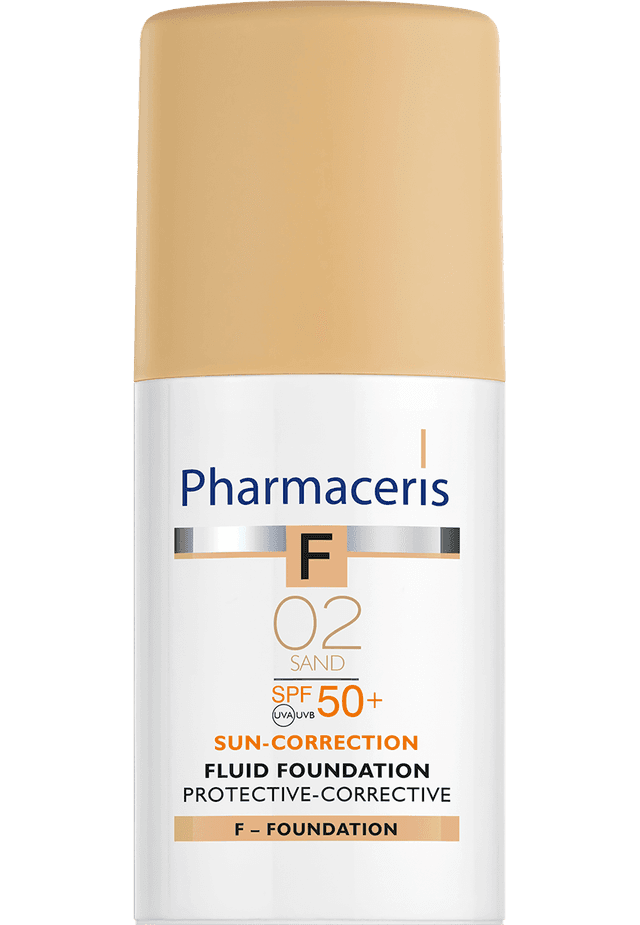 Pharmaceris F FLUID FOUNDATION SPF 50+ protective-corrective SUN-CORRECTION 02 SAND 30 ml