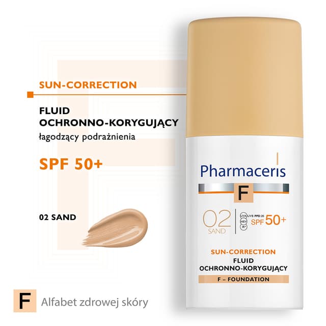 Pharmaceris F FLUID OCHRONNO-KORYGUJĄCY SUN-CORRECTION NAJWYŻSZA OCHRONA SPF 50+ 02 SAND 30 ml