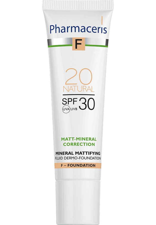 Pharmaceris F MINERAL MATTIFYING FLUID DERMO-FOUNDATION SPF 30 MATT-MINERAL-CORRECTION 20 NATURAL 30 ml