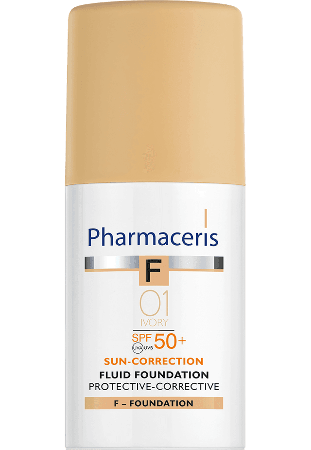 Pharmaceris F FLUID FOUNDATION SPF 50+ protective-corrective SUN-CORRECTION 01 IVORY 30 ml