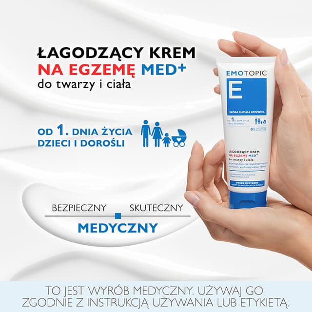 EMOTOPIC ŁAGODZĄCY KREM NA EGZEMĘ MED+ do twarzy i ciała 75 ml