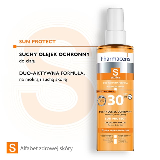 Pharmaceris S SUCHY OLEJEK OCHRONNY SPF 30 do ciała na mokrą i suchą skórę SUN PROTECT 200 ml