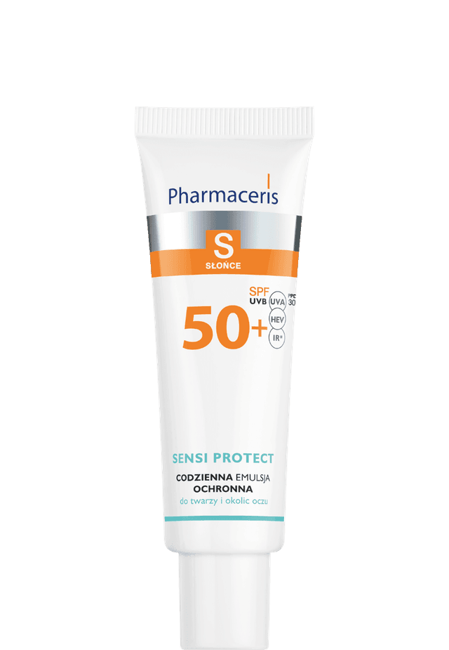 Pharmaceris S CODZIENNA EMULSJA OCHRONNA SPF 50+ do twarzy i okolic oczu z kwasem hialuronowym SENSI PROTECT 50 ml