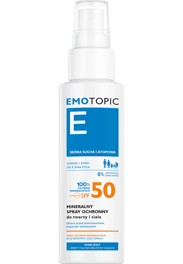EMOTOPIC MINERALNY SPRAY OCHRONNY SPF 50 do twarzy i ciała 100 ml