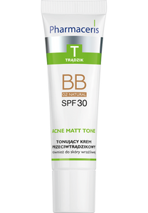 Pharmaceris T TONUJĄCY KREM PRZECIWTRĄDZIKOWY również do skóry wrażliwej SPF 30 ACNE MATT TONE 02 NATURAL 30 ml