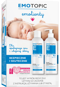 EMOTOPIC ZESTAW PROMOCYJNY EMULSJA DO KĄPIELI 400 ml + BALSAM NAWILŻAJĄCO-NATŁUSZCZAJĄCY 400 ml