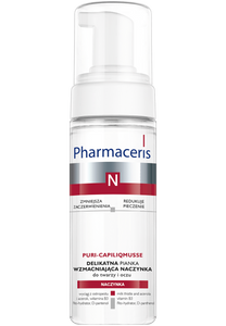 Pharmaceris N  DELIKATNA PIANKA WZMACNIAJĄCA NACZYNKA do mycia twarzy i oczu PURI-CAPILIQMUSSE 150 ml