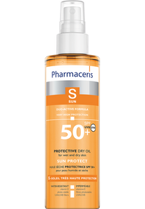 Pharmaceris S HUILE PROTECTRICE SÈCHE FPS 50+ pour le corps des adultes sur la peau humide et sèche 200 ml