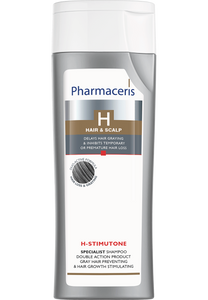 Pharmaceris H SPECIALIST SHAMPOO double action product GRAY HAIR PREVENTING & HAIR GROWTH STIMULATING H-STIMUTONE 250 ml