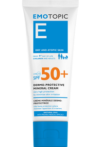 EMOTOPIC DERMO-PROTECTIVE MINERAL CREAM SPF 50+ very high protection to minimize skin irritation 75 ml