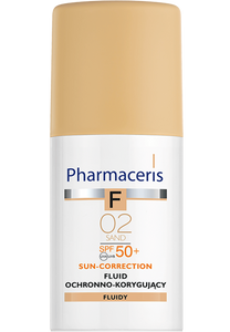Pharmaceris F FLUID FOUNDATION SPF 50+ protective-corrective SUN-CORRECTION 02 SAND 30 ml