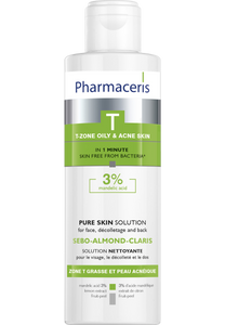 Pharmaceris T PURE SKIN SOLUTION for face, décolletage and back 3% mandelic acid SEBO-ALMOND-CLARIS 190 ml
