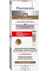 Pharmaceris H SPECJALISTYCZNY SZAMPON STYMULUJĄCY WZROST WŁOSÓW pobudza odrastanie włosów i ich zagęszczenie H-STIMUPURIN 250 ml + TRYCHOLOGICZNY PEELING ENZYMATYCZNY H-STIMUPEEL 10 ml W PREZENCIE