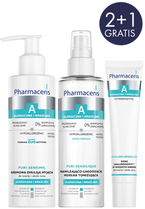 Pharmaceris A ZESTAW PROMOCYJNY Hyaluro-SENSILIUM 40 ml + PURI-SENSIMIL 190 ml + PURI-SENSILIQUE 200 ml GRATIS