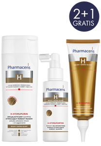 Pharmaceris H ZESTAW PROMOCYJNY H-STIMUPURIN 250 ml + H-STIMUFORTEN 125 ml + H-STIMUPEEL 125 ml GRATIS