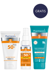 Pharmaceris S Zestaw Promocyjny INVISIBLE EFECT BODY SPRAY + SUN BODY PROTECT + KOJĄCO-REGENERUJĄCY BALSAM PO OPALANIU GRATIS