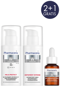 Pharmaceris W ZESTAW PROMOCYJNY DEPIGMENT INTENSE 50 ml + MELA-PROTECT 50 ml + MELADERMIX PEEL 30 ml GRATIS